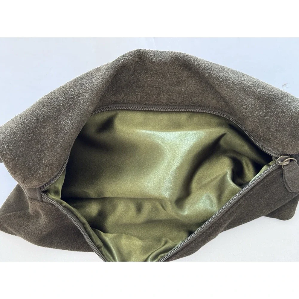 Sabina New York Women's Green Suede Clutch with Strap